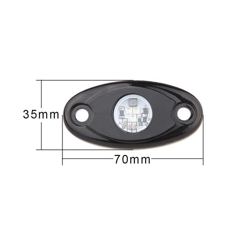 YONEDA 4 Pods Green Rock Lights 6000K Ultra Bright LED Neon Underglow Light IP68 Waterproof for Trucks SUV UTV ATV RZR Car Boats Pickup Motorcycle - Image 3